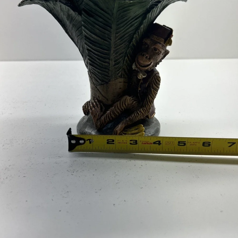 Pillar Candleholder Palm Tree & Monkey w/Fez & Vest Moroccan Style‎